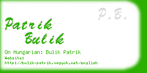 patrik bulik business card